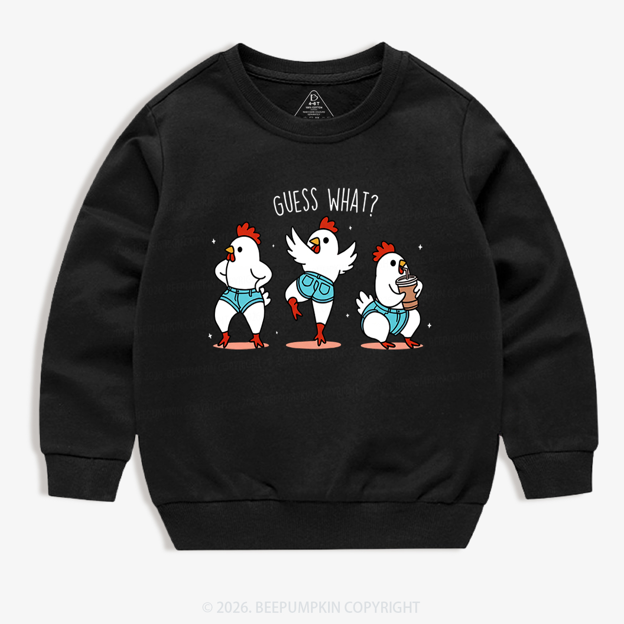 Guess What Chicken Butt Funny Western Kid's Sweatshirt