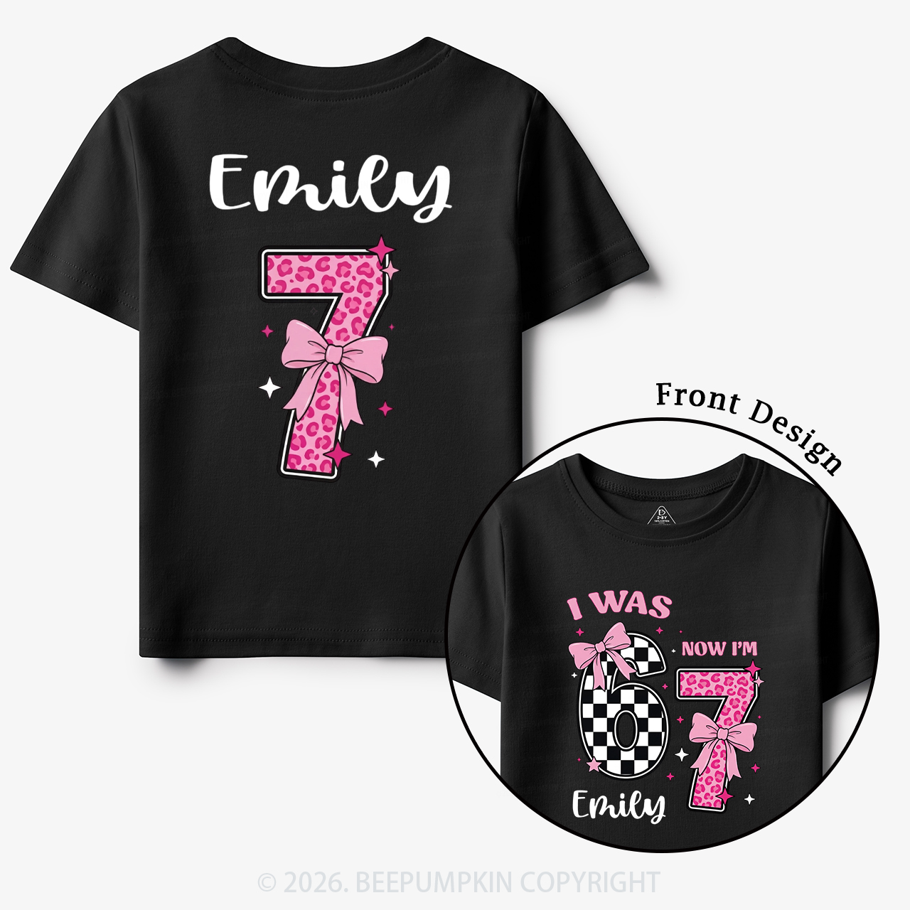 I Was 6 Now I'm 7 Girls Birthday Toddler&Kid's Tees
