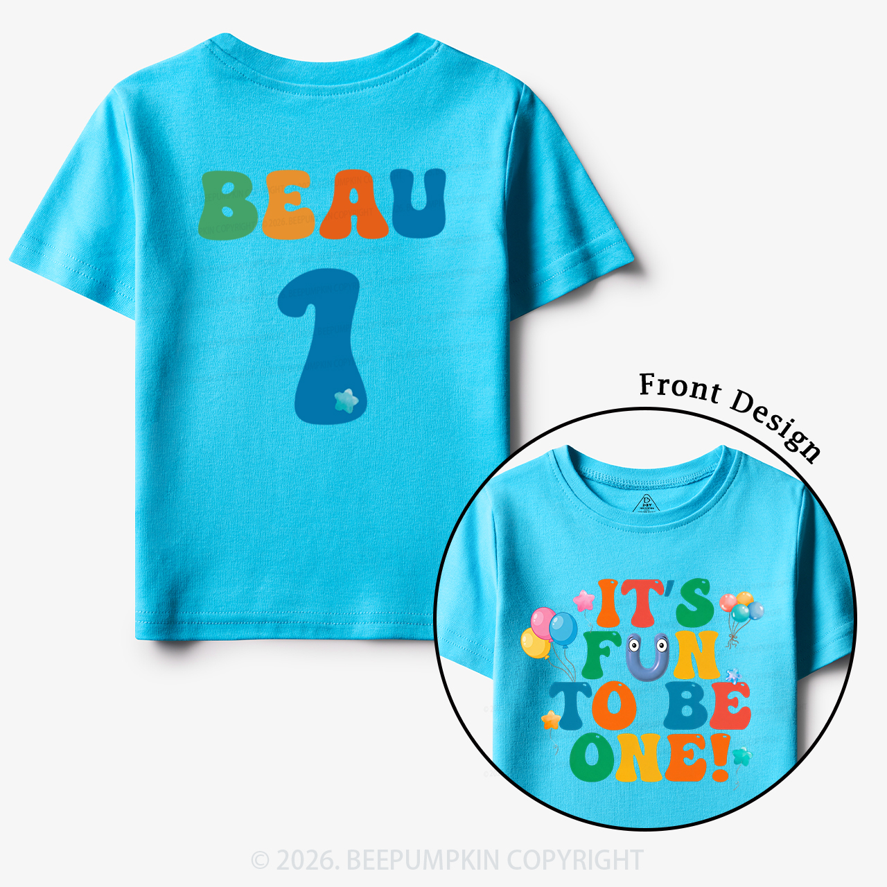 Personalized Fun To Be One Birthday Toddler&Kid's Tees