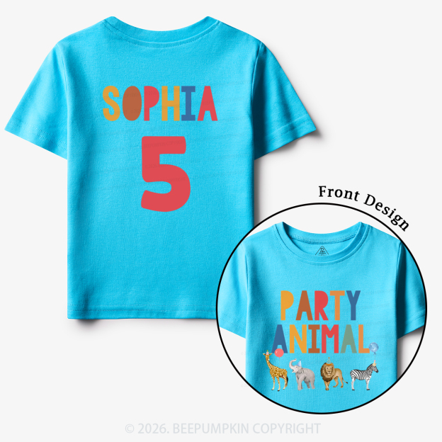 Personalized Party Animal Birthday Toddler&Kid's Tees