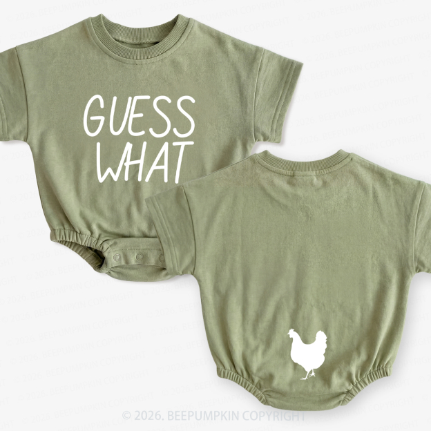 Guess What Chicken Butt Short Sleeve Baby Bubble Romper