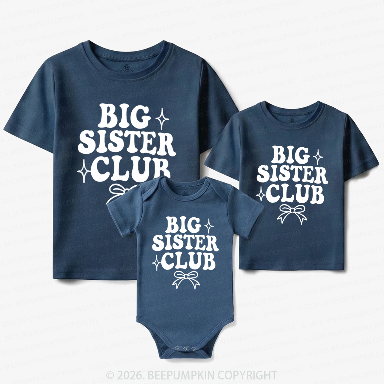 Big Sister Club Newborn Matching Tees For Siblings