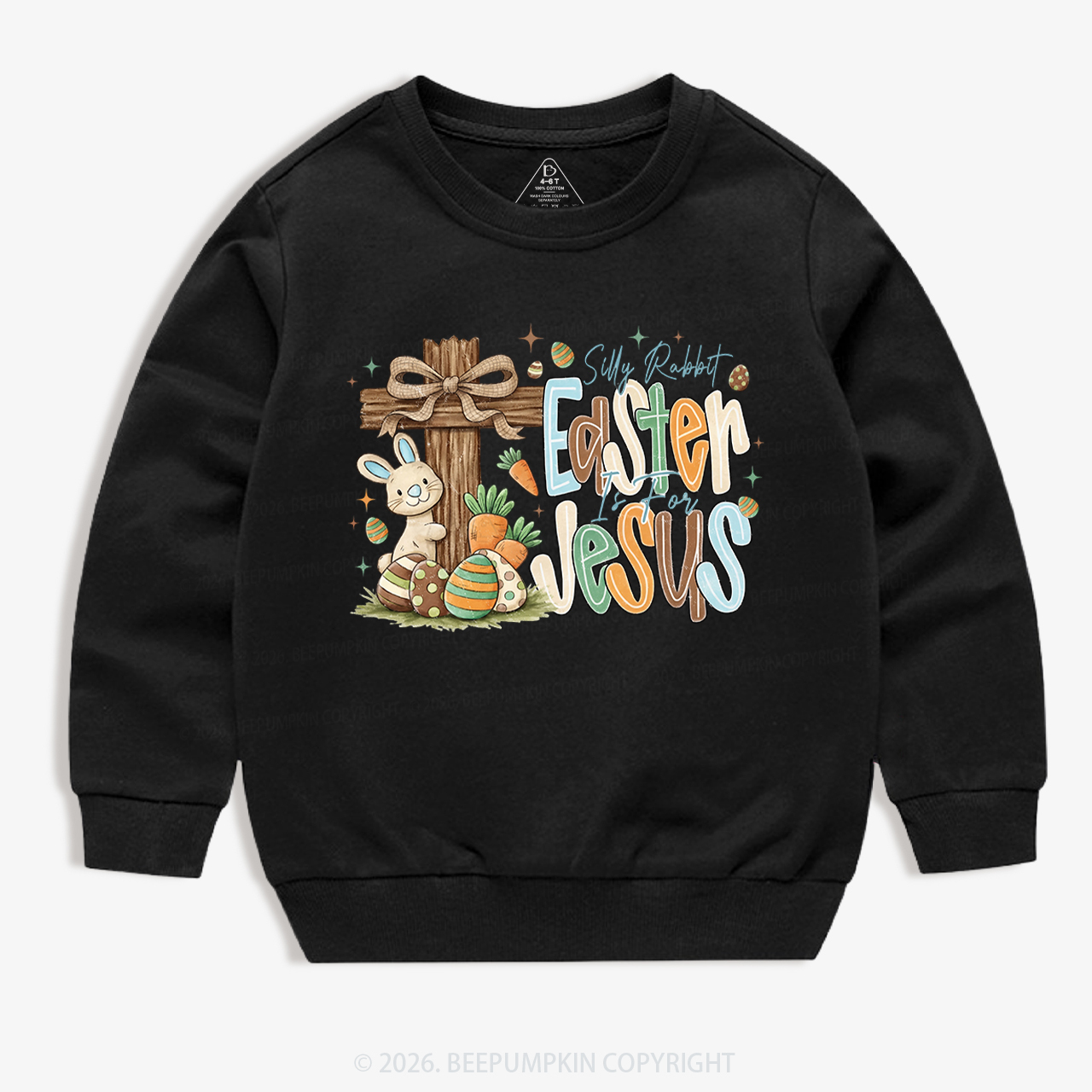 Easter If For Jesus Thrifted Farmhouse Bunny Kid's Sweatshirt