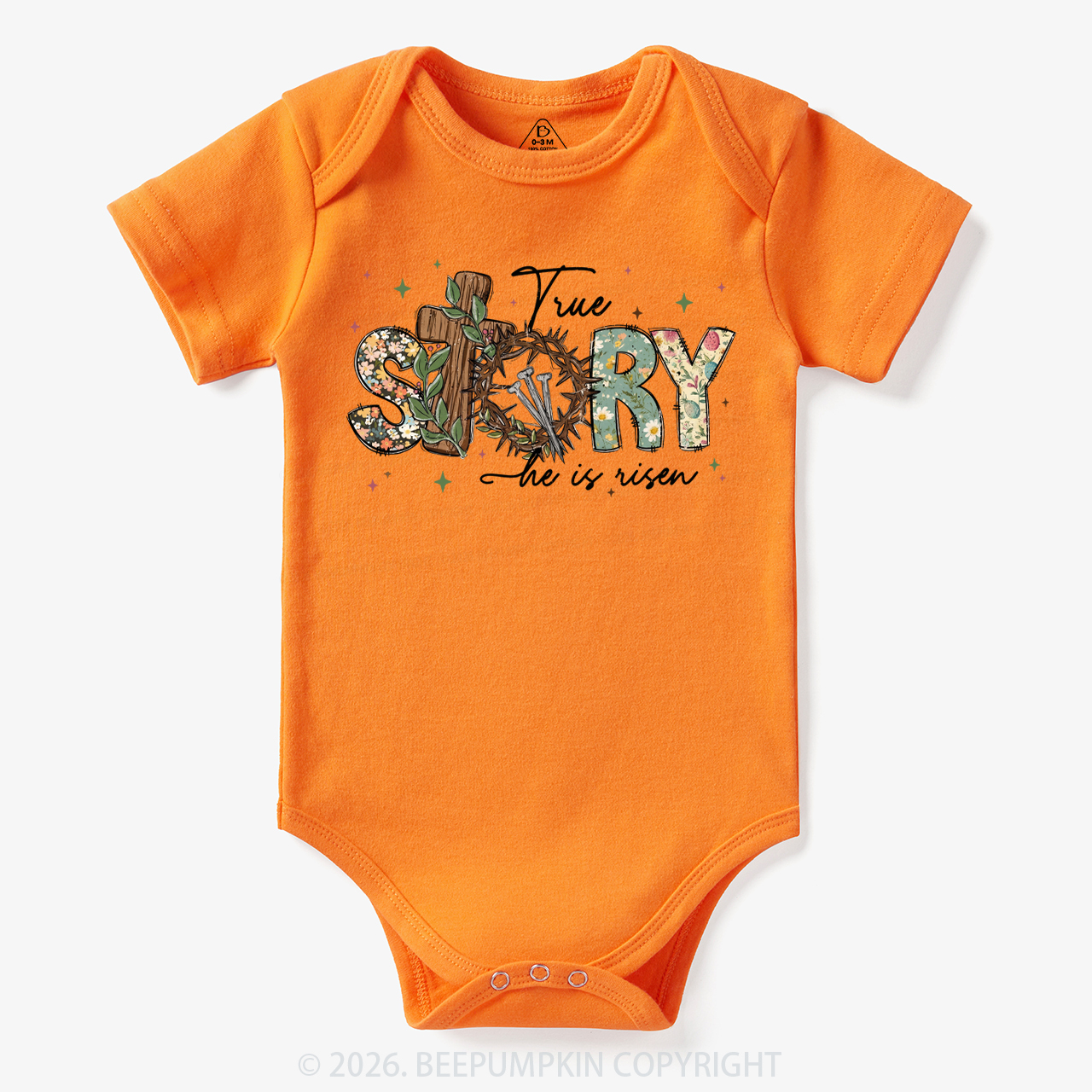 True Story He Is Risen Retro Easter Bodysuit