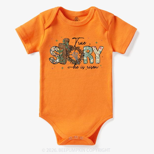 True Story He Is Risen Retro Easter Bodysuit