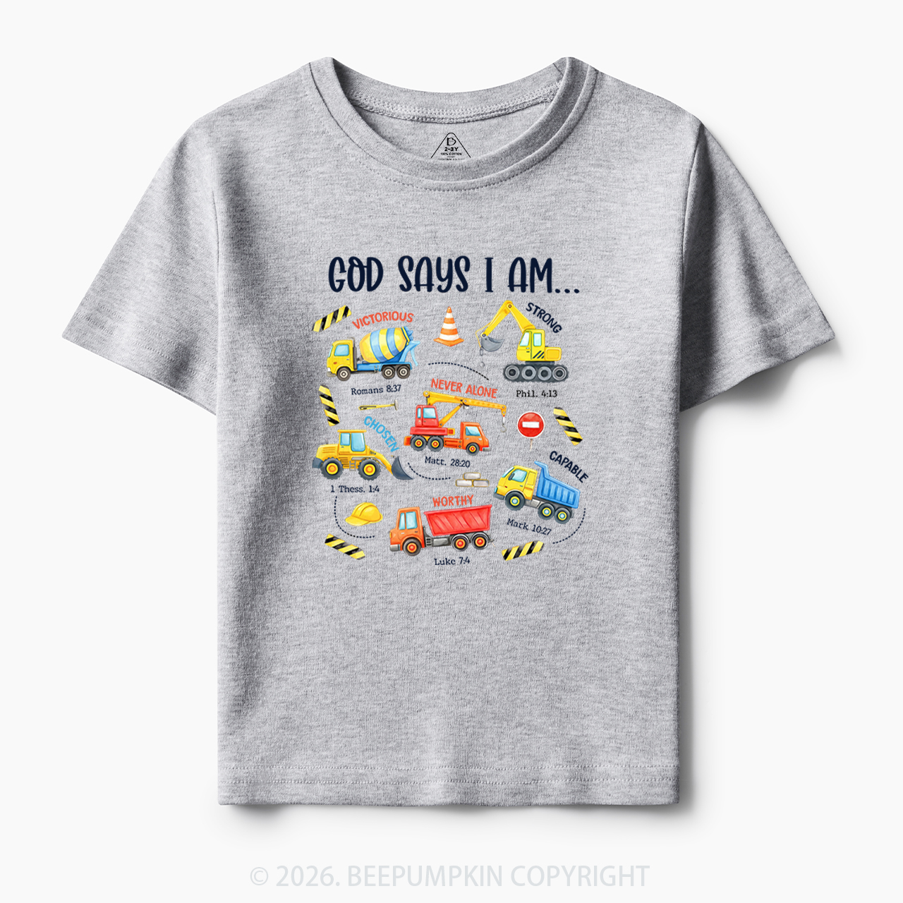 God Says I Am Construction Toddler&Kid's Tees
