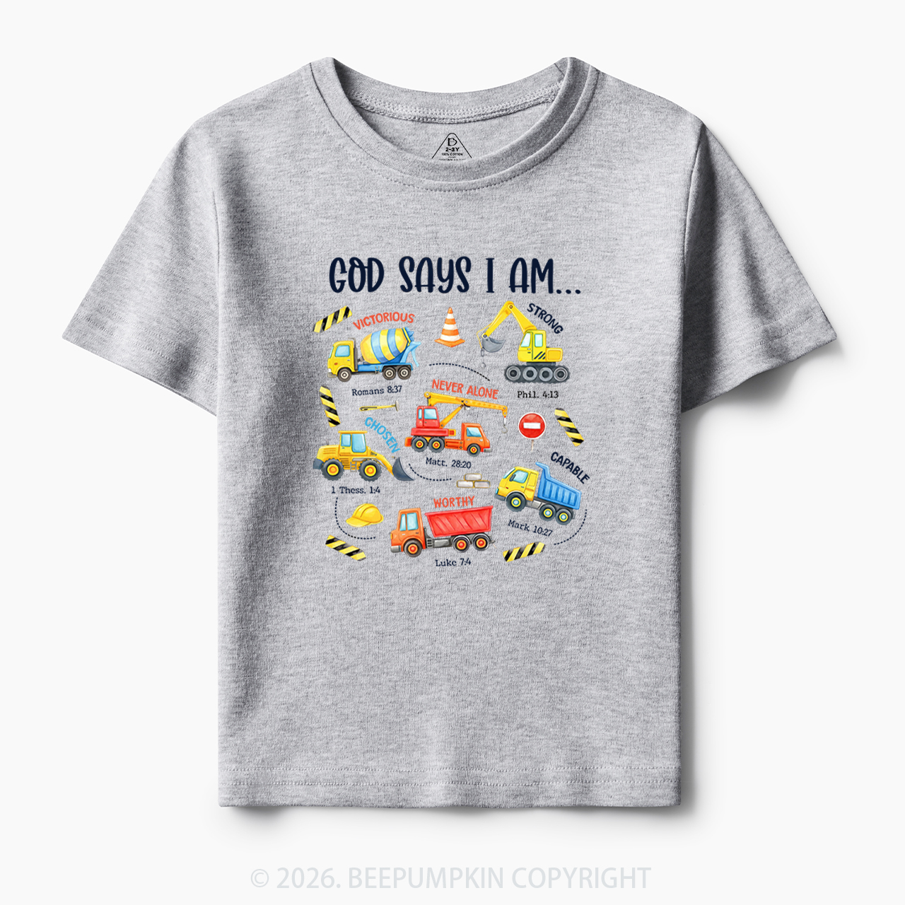 God Says I Am Construction Toddler&Kid's Tees