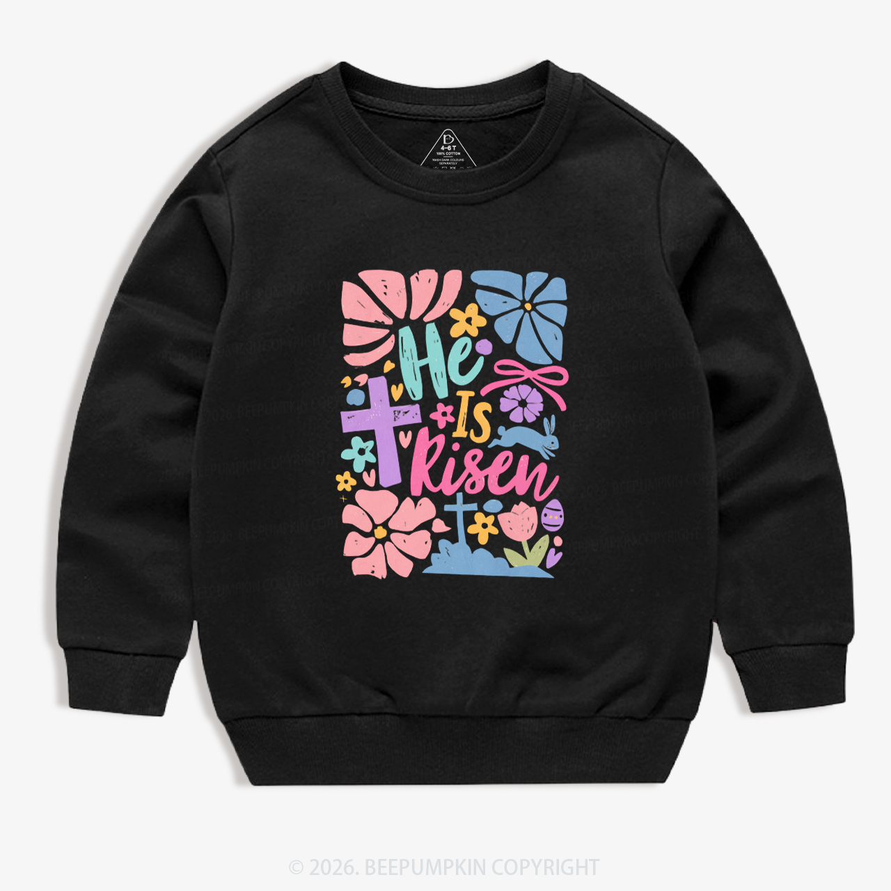 He is Risen Retro Christian Easter Kid's Sweatshirt