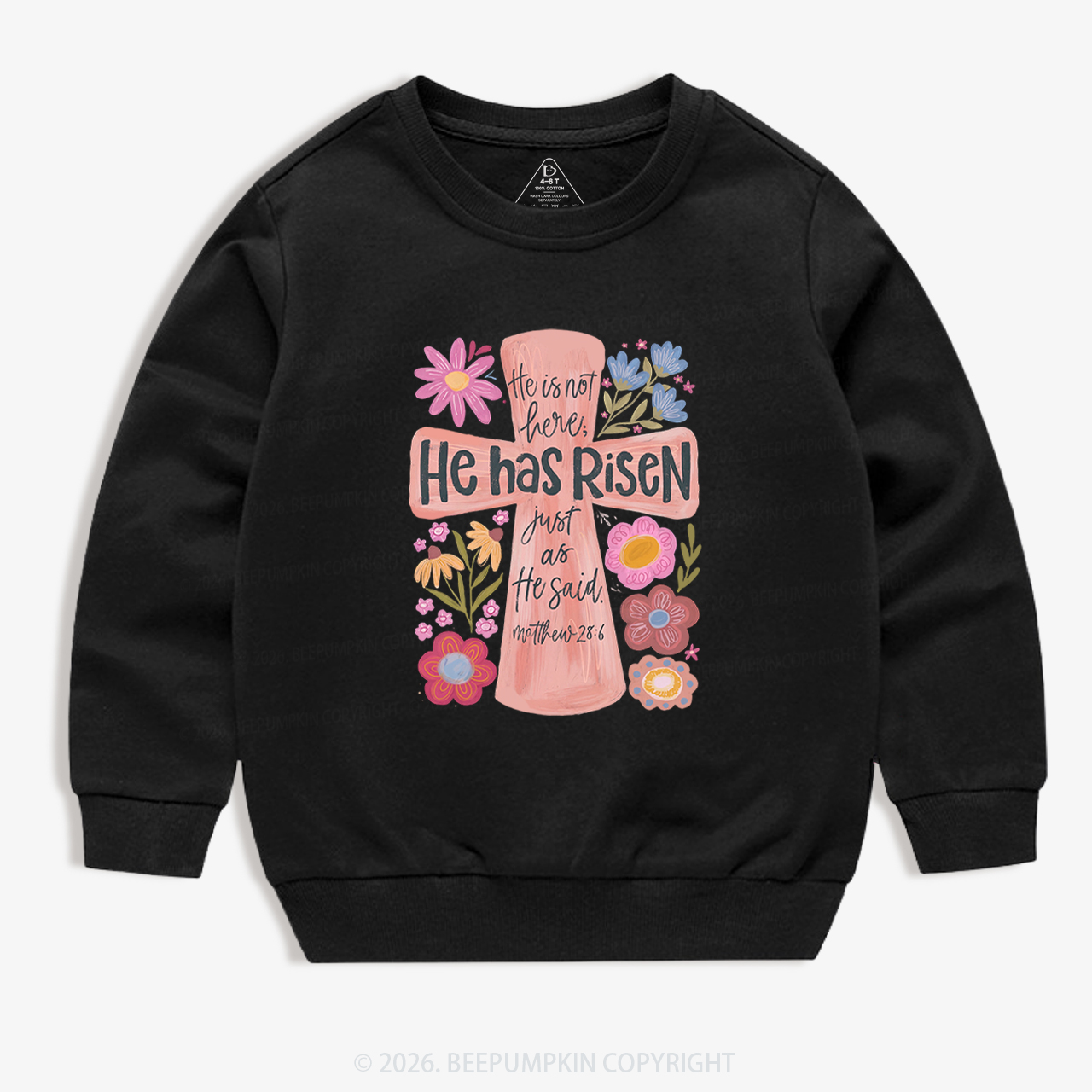 He Has Risen Christian Resurrection day Kid's Sweatshirt