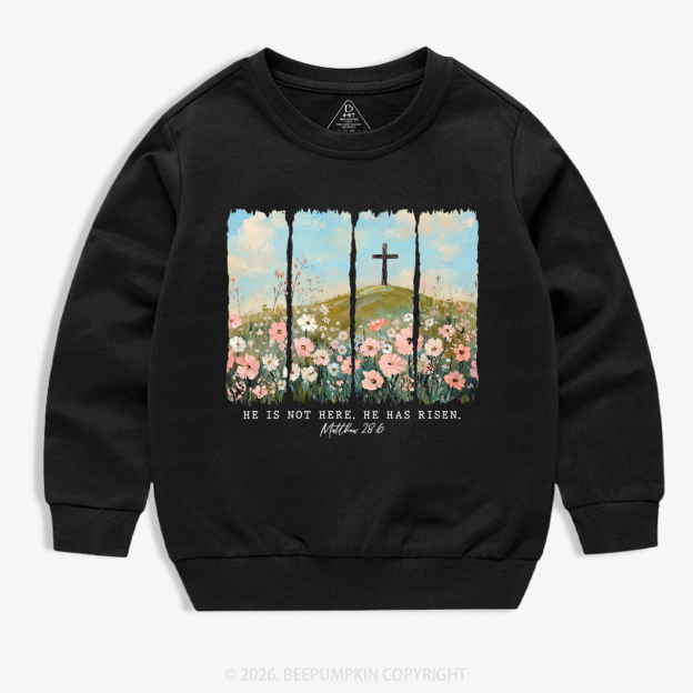 He is Risen Wildflower Spring Easter Kid's Sweatshirt