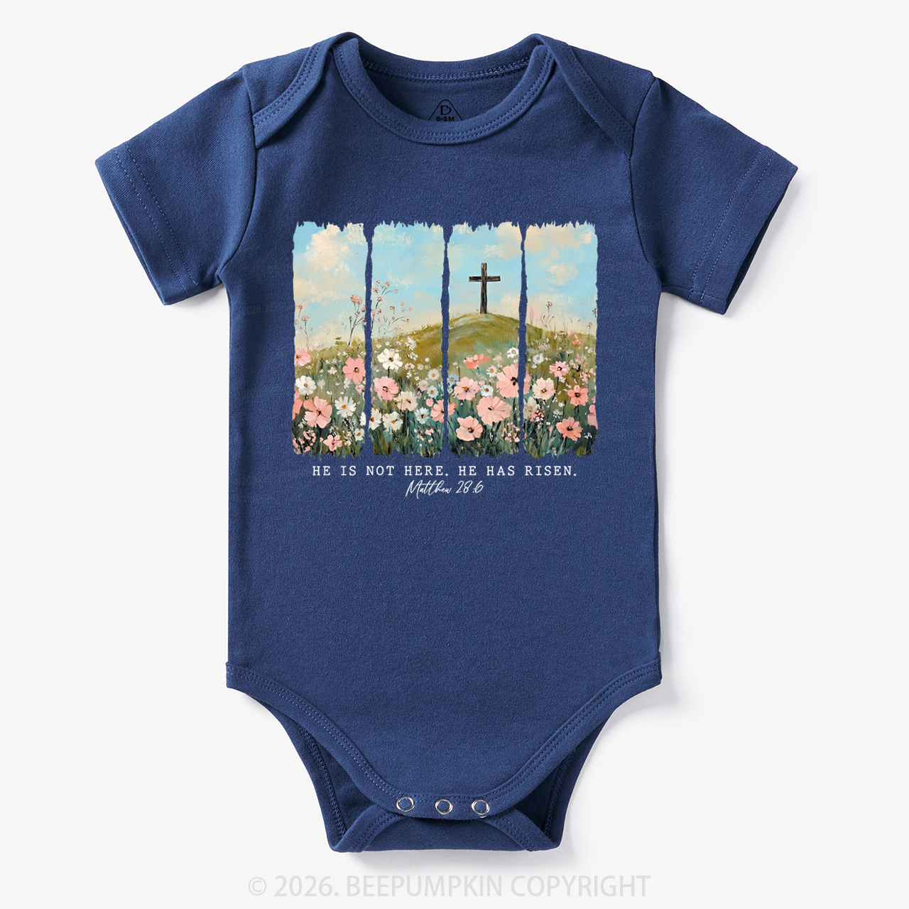 He is Risen Wildflower Spring Easter Bodysuit
