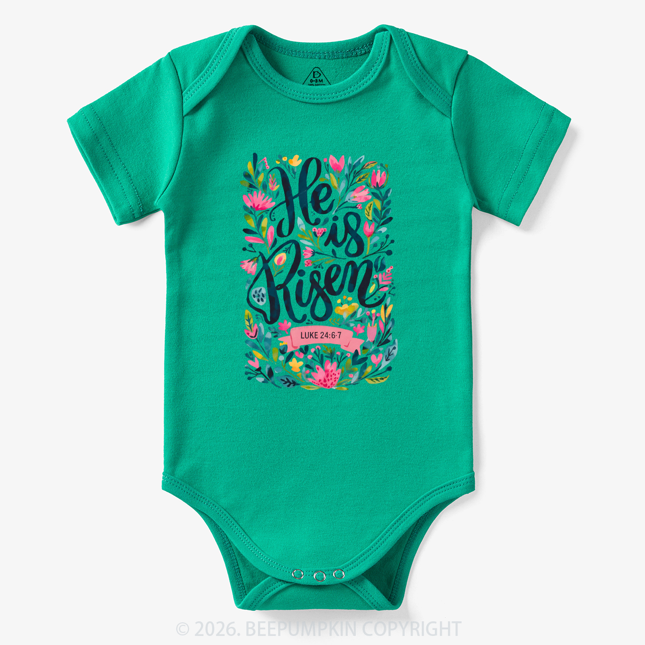 Christian Easter Floral Resurrection Bodysuit