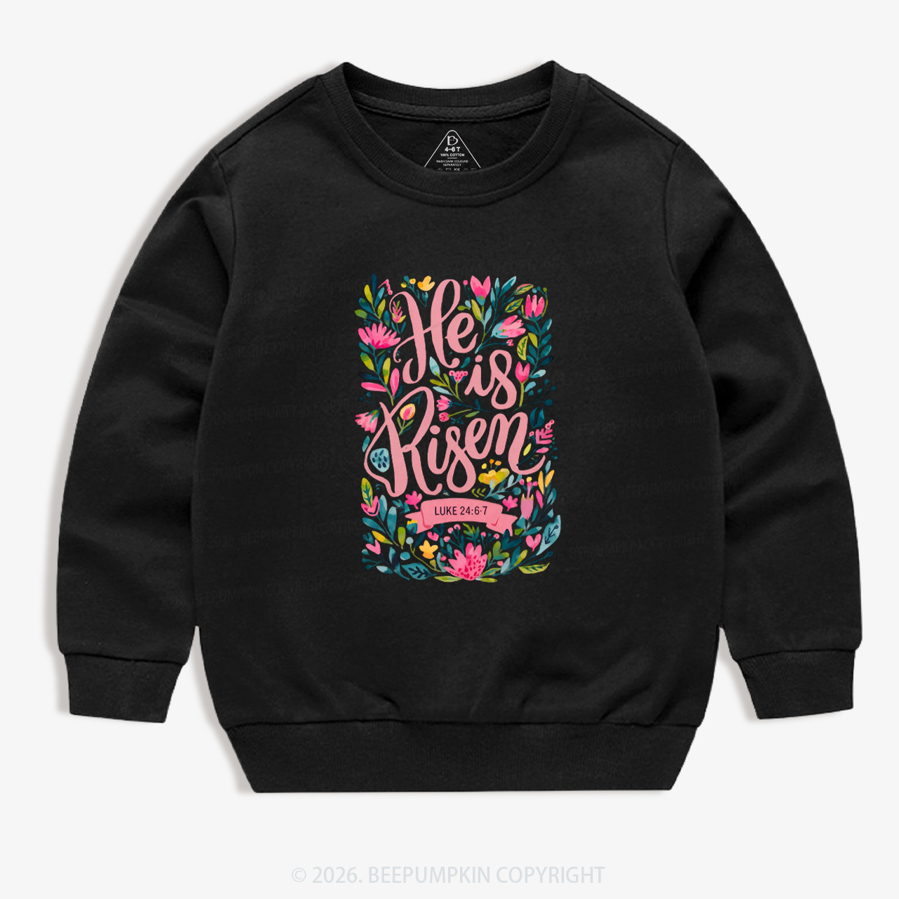 Christian Easter Floral Resurrection Kid's Sweatshirt