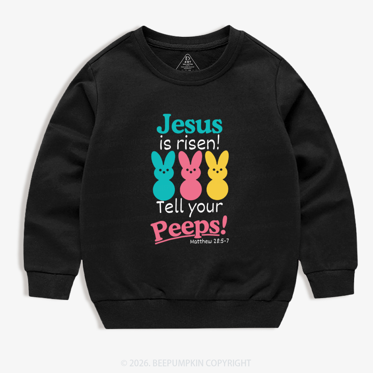 Jesus Is Risen Tell Your Peeps Funny Kid's Sweatshirt
