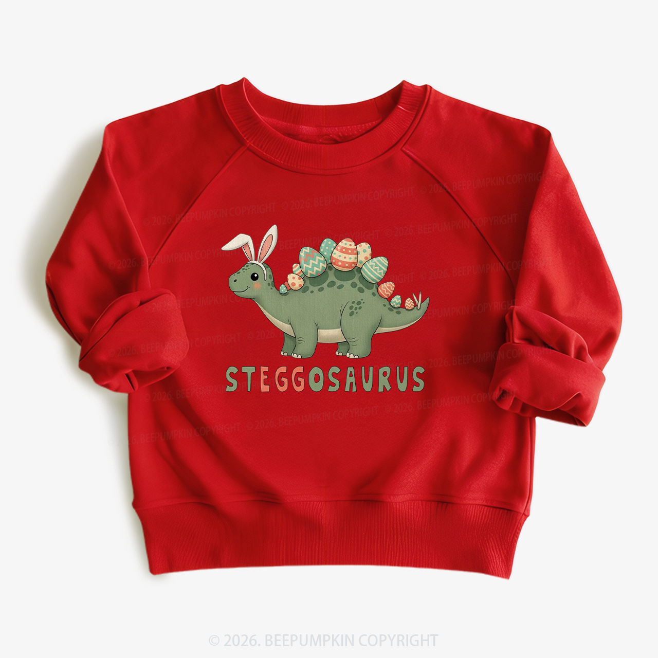 Steggosaurus Easter Dinosaur Kid's Sweatshirt
