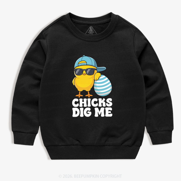 Chicks Dig Me Easter Kid's Sweatshirt