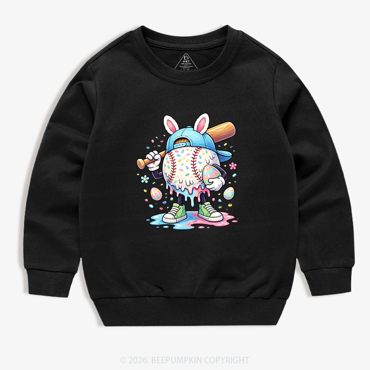 Easter Baseball Drip Kid's Sweatshirt