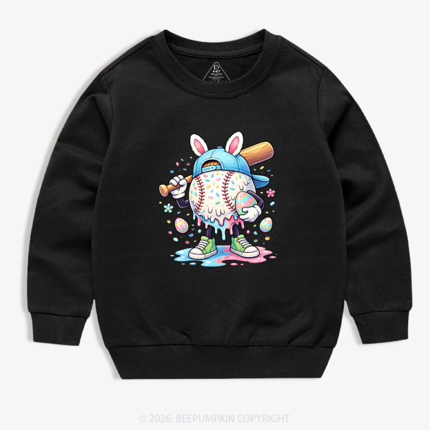 Easter Baseball Drip Kid's Sweatshirt