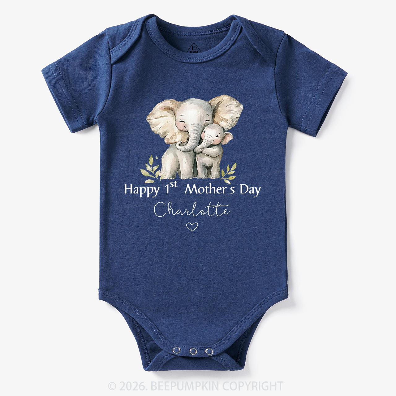 Personalized Happy Cute 1st Mother's Day Bodysuit