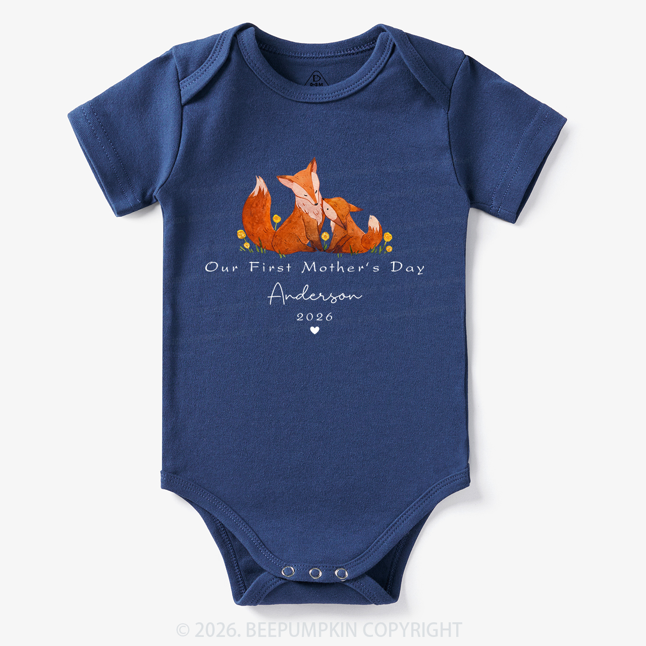 Personalized First Mother's Day Fox Bodysuit