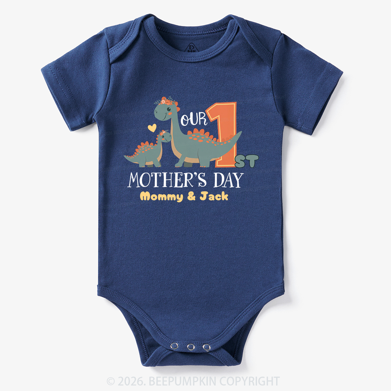Personalized Funny Dinosaur Mother's Day Bodysuit