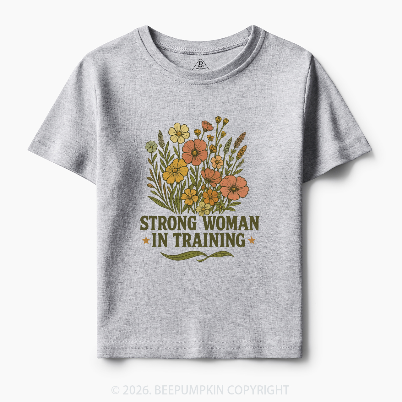 Strong Woman In Training Floral Toddler&Kid's Tees