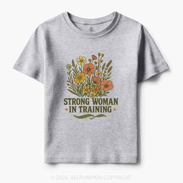 Strong Woman In Training Floral Toddler&Kid's Tees