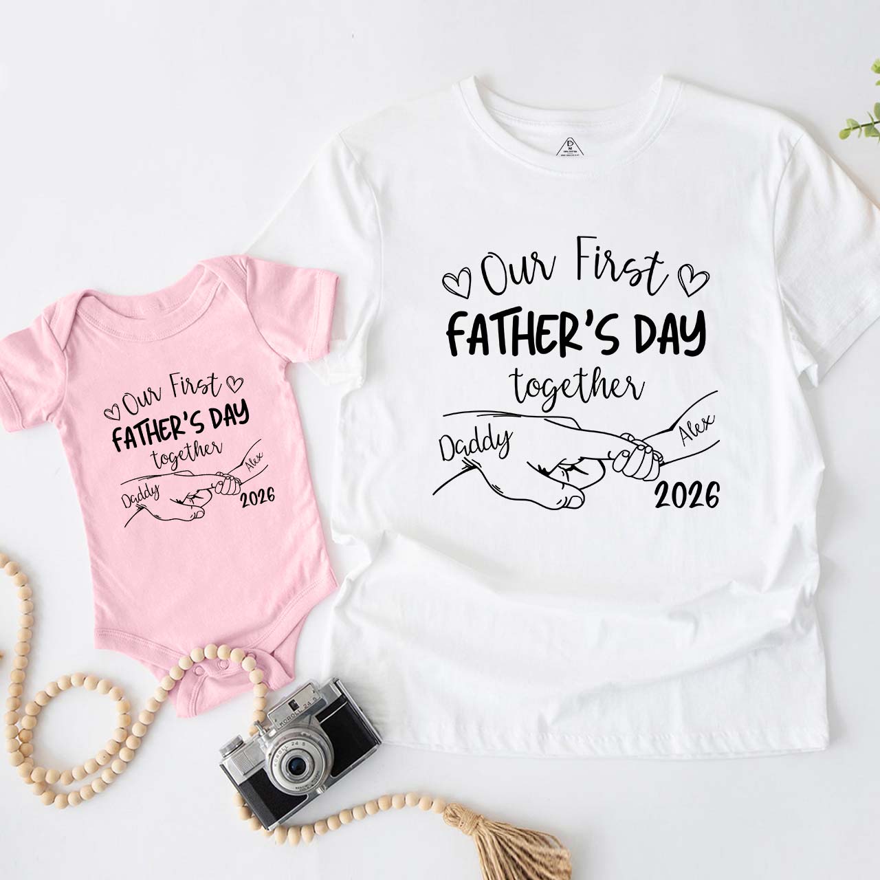 Personalized Our First Fathers Day Dad&Me Matching Shirts