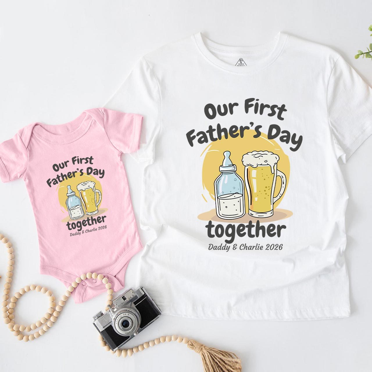 Personalized First Father's Day Dad&Me Matching Shirts