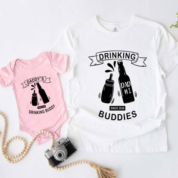 Dads Drinking Buddy Matching Dad& Me Shirts