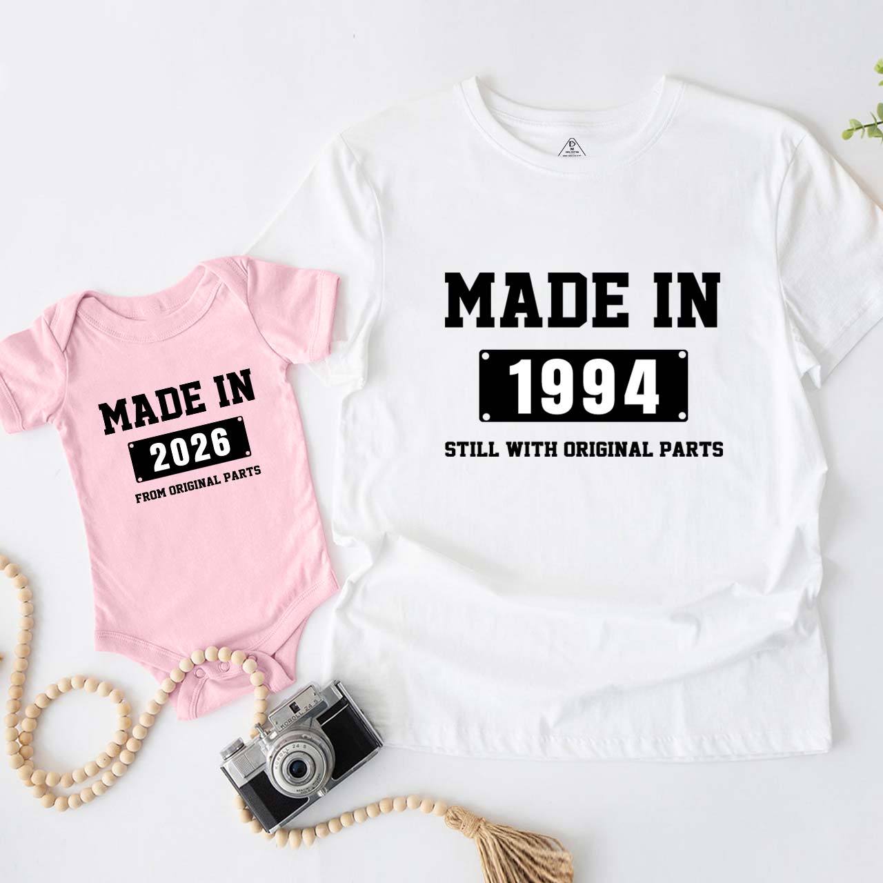 Personalized Made In Date Dad and me Matching Shirts