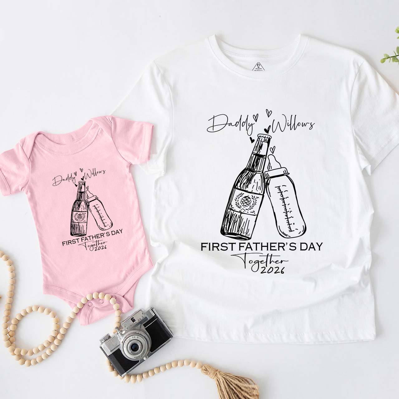 Matching First Dad and me Bodysuit & Shirts (Together)