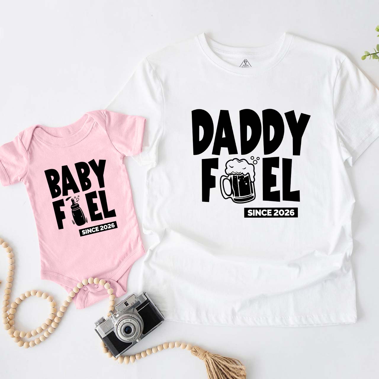 Daddy Fuel Baby Fuel Drinking Buddies Dad & Me Matching T-Shirts