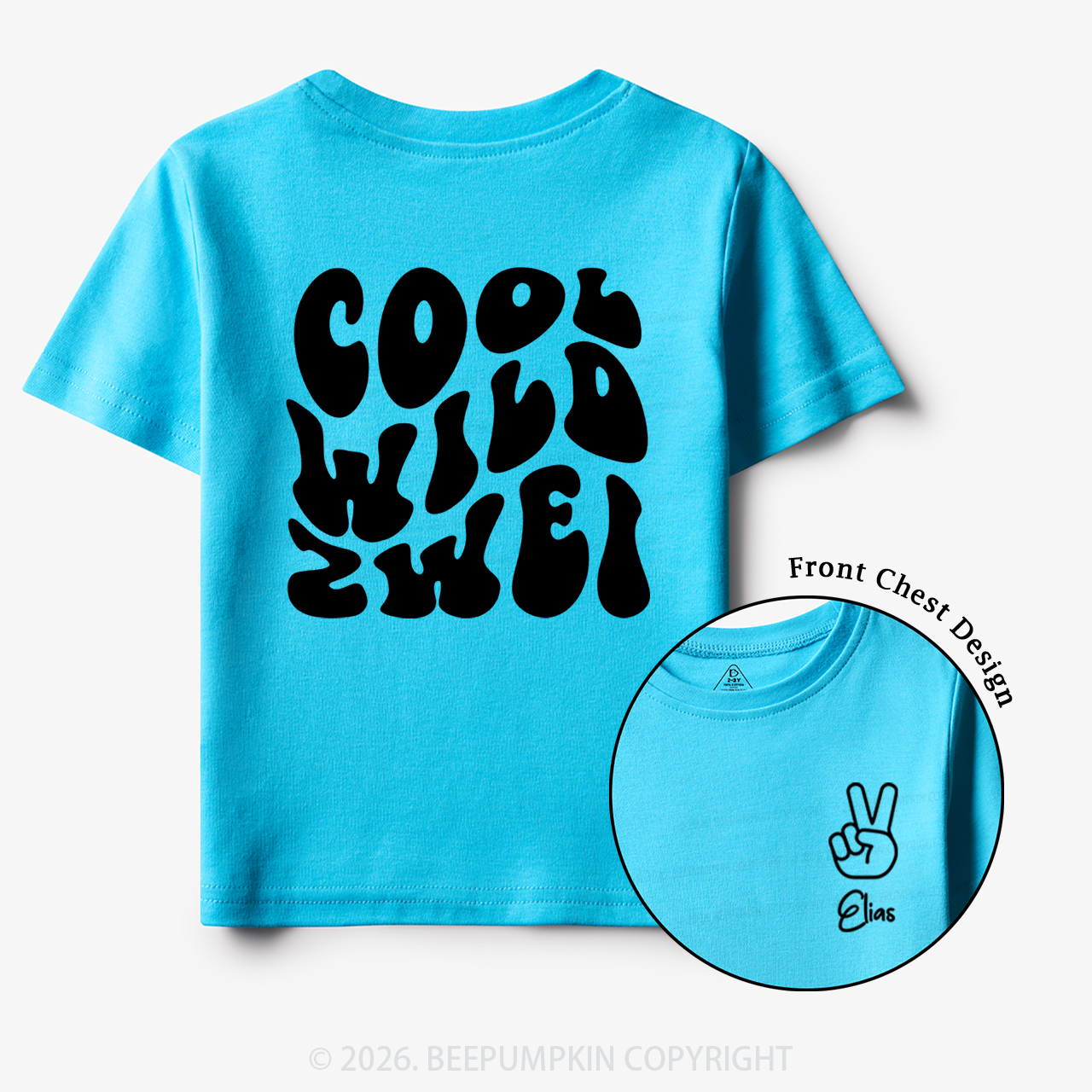 Personalized Birthday Cool Wild Zwei Toddler&Kid's Tees