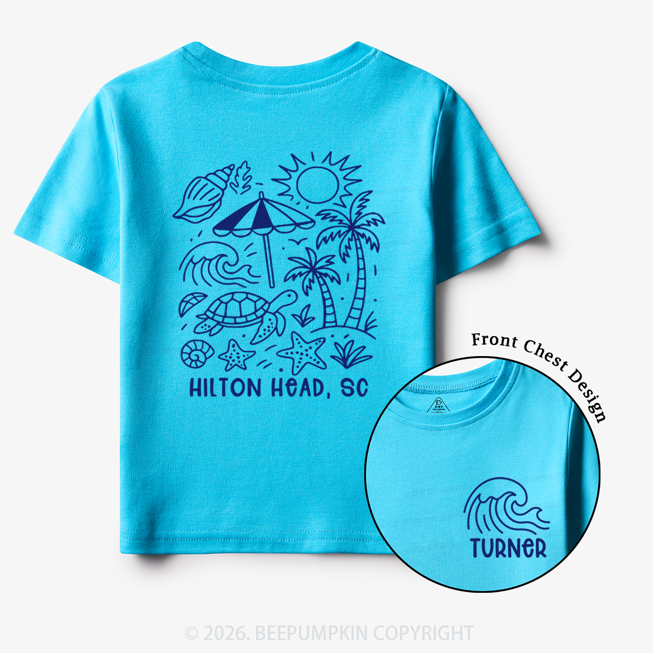 Personalized Name Summer Beach Toddler&Kid's Tees