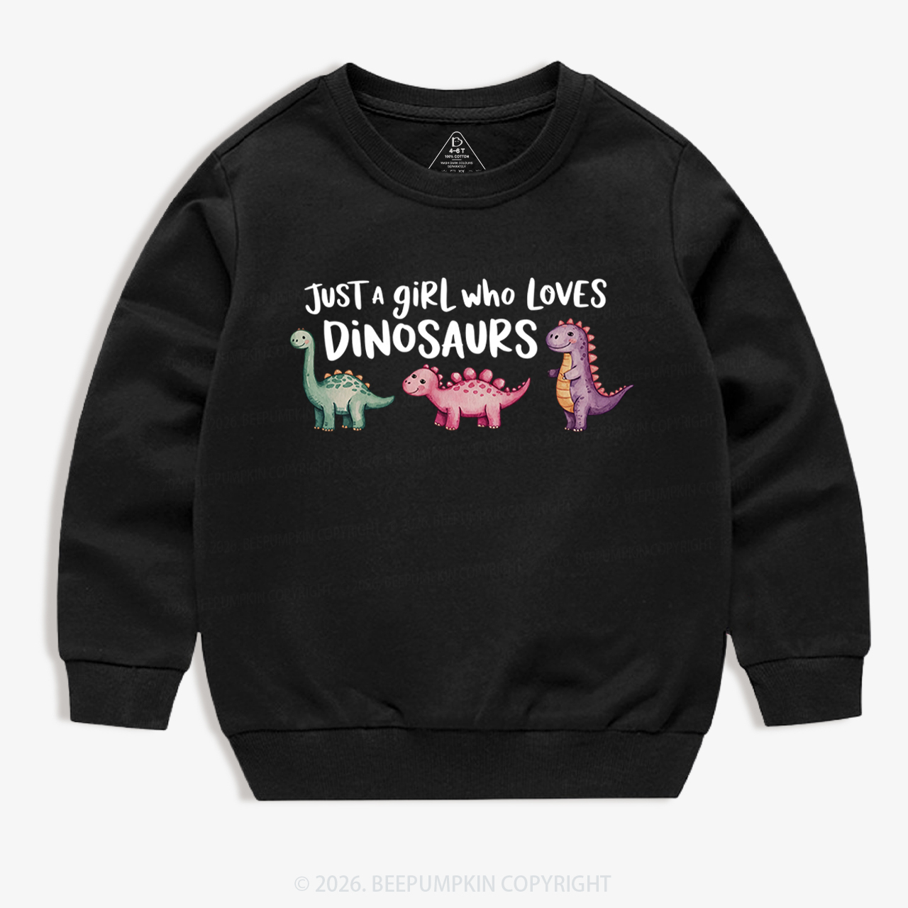 Just A Girl Who Loves Dinosaurs Kid's Sweatshirt