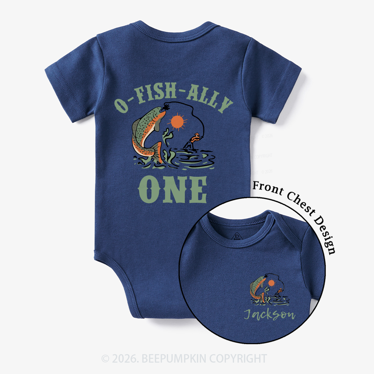 Personalized O-Fish-Ally One Birthday Party Bodysuit
