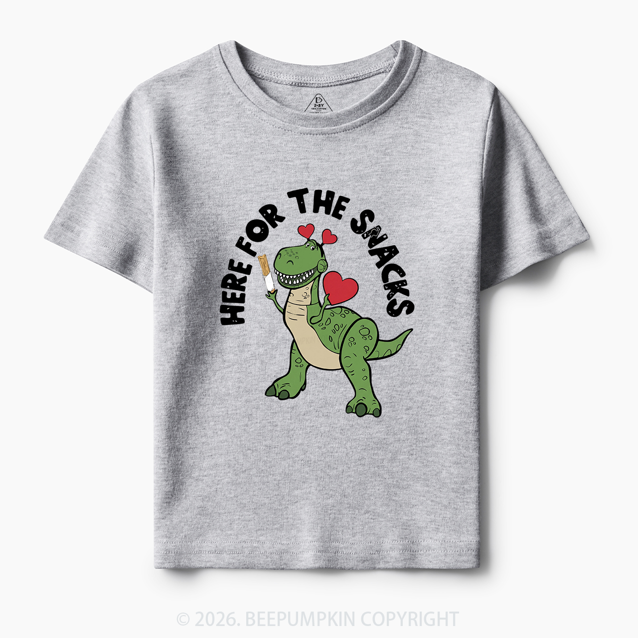 Here For The Snacks Funny Dinosaur Toddler&Kid's Tees