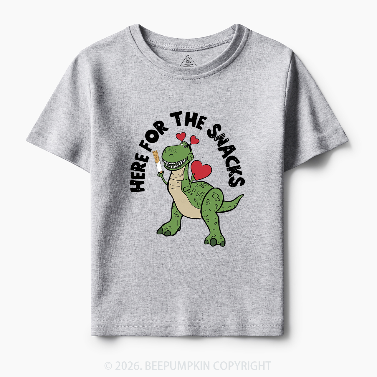 Here For The Snacks Funny Dinosaur Toddler&Kid's Tees