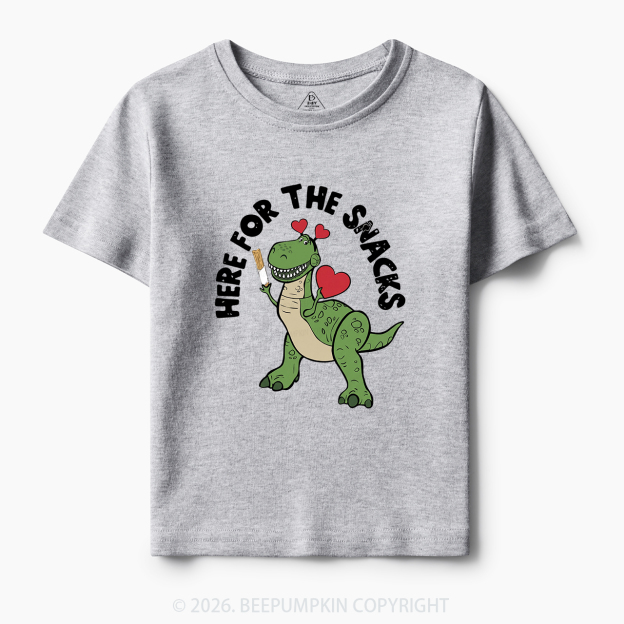 Here For The Snacks Funny Dinosaur Toddler&Kid's Tees
