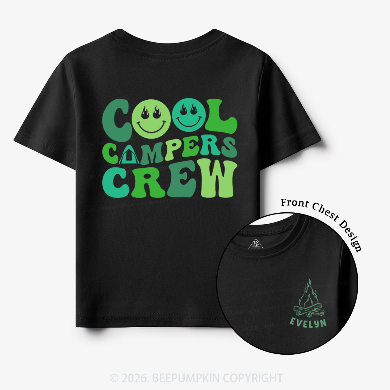 Personalized Name Cool Campers Crew Toddler&Kid's Tees