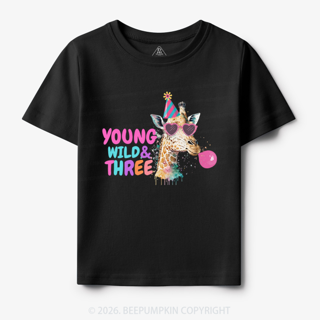 Young Wild Birthday Safari Zoo Toddler&Kid's Tees