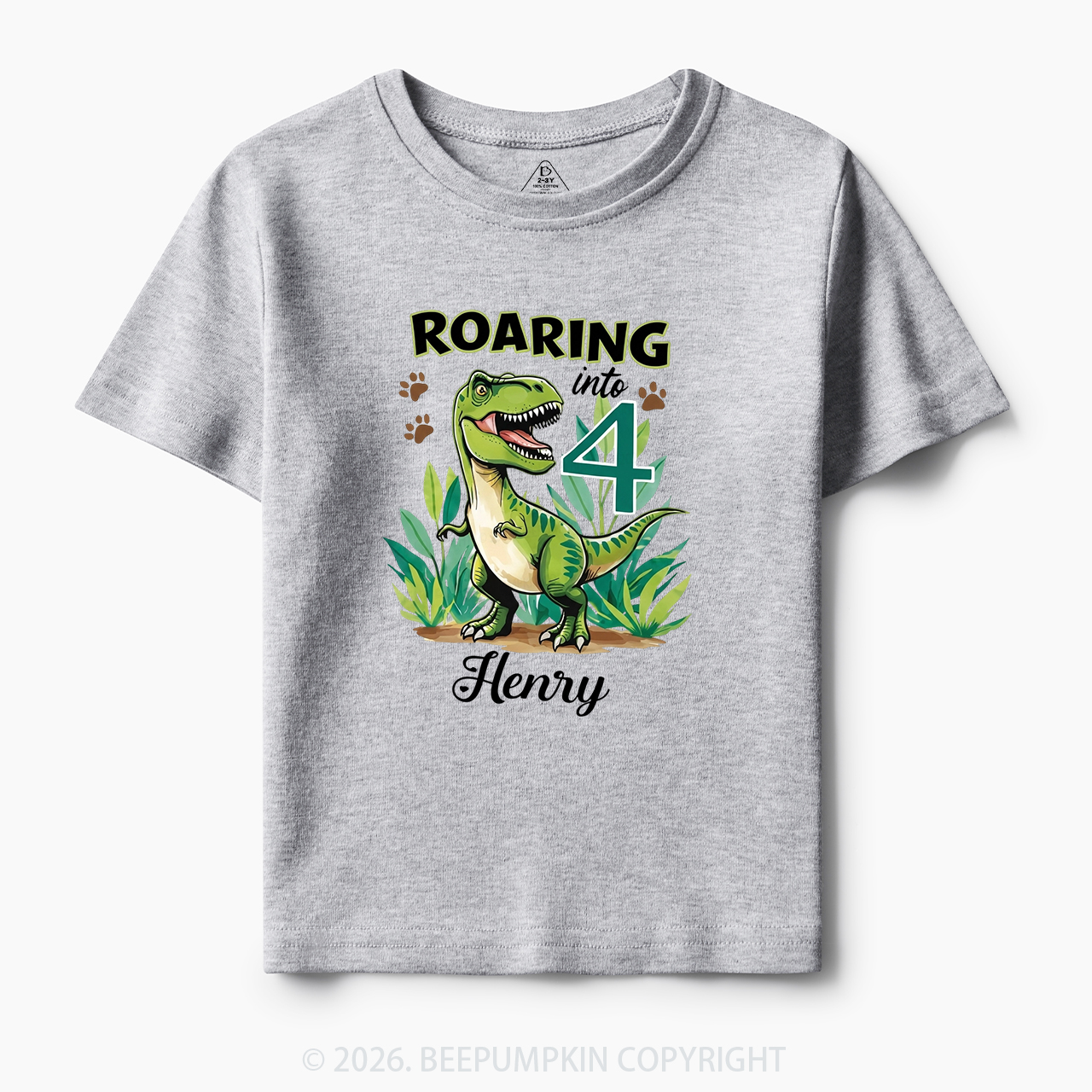 Personalized Dinosaur Birthday Any Age Toddler&Kid's Tees
