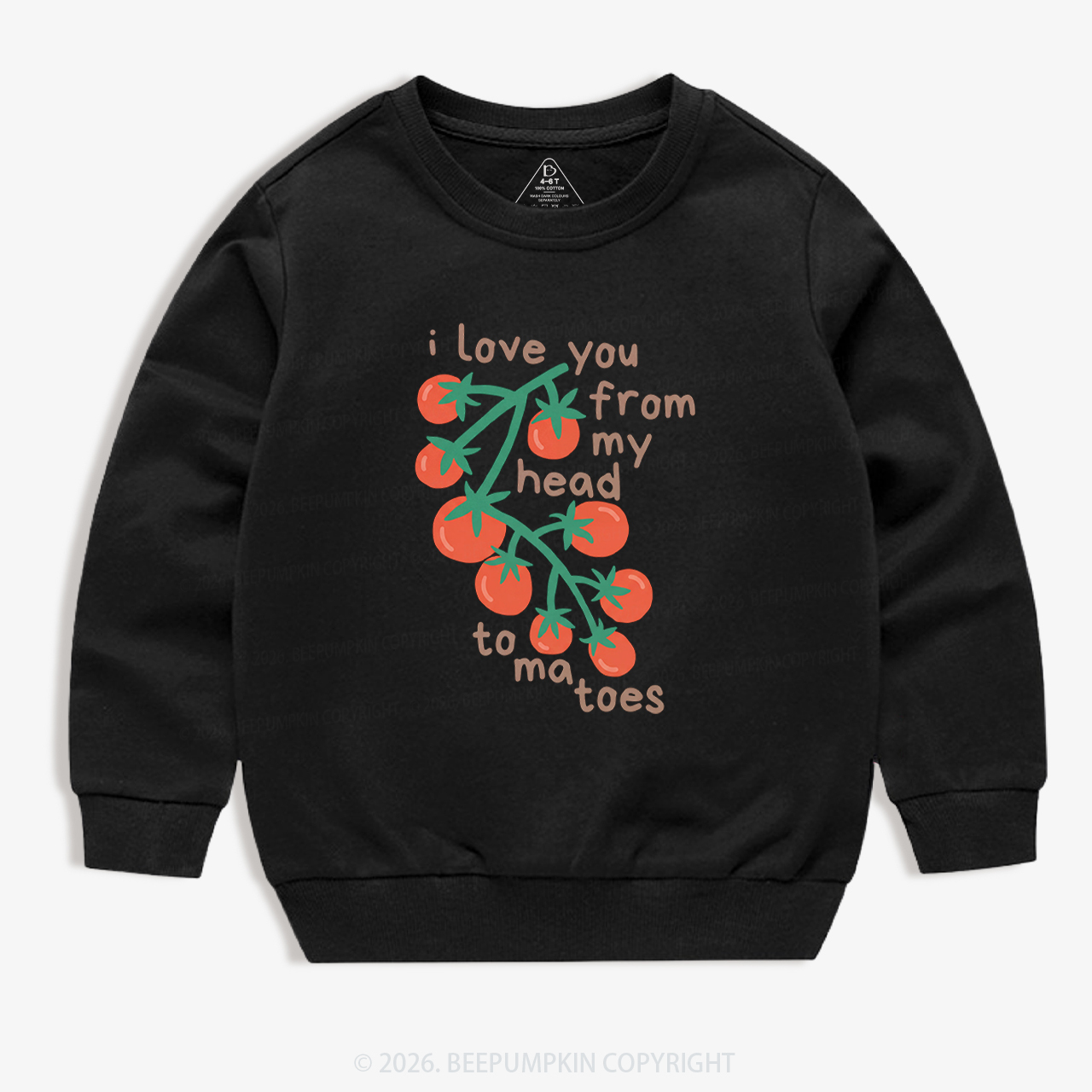 I Love You From My Head Tomatoes Kid's Sweatshirt