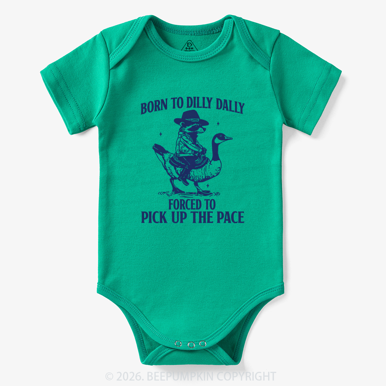 Born To Dilly Dally Retro Racoon Goose Bodysuit
