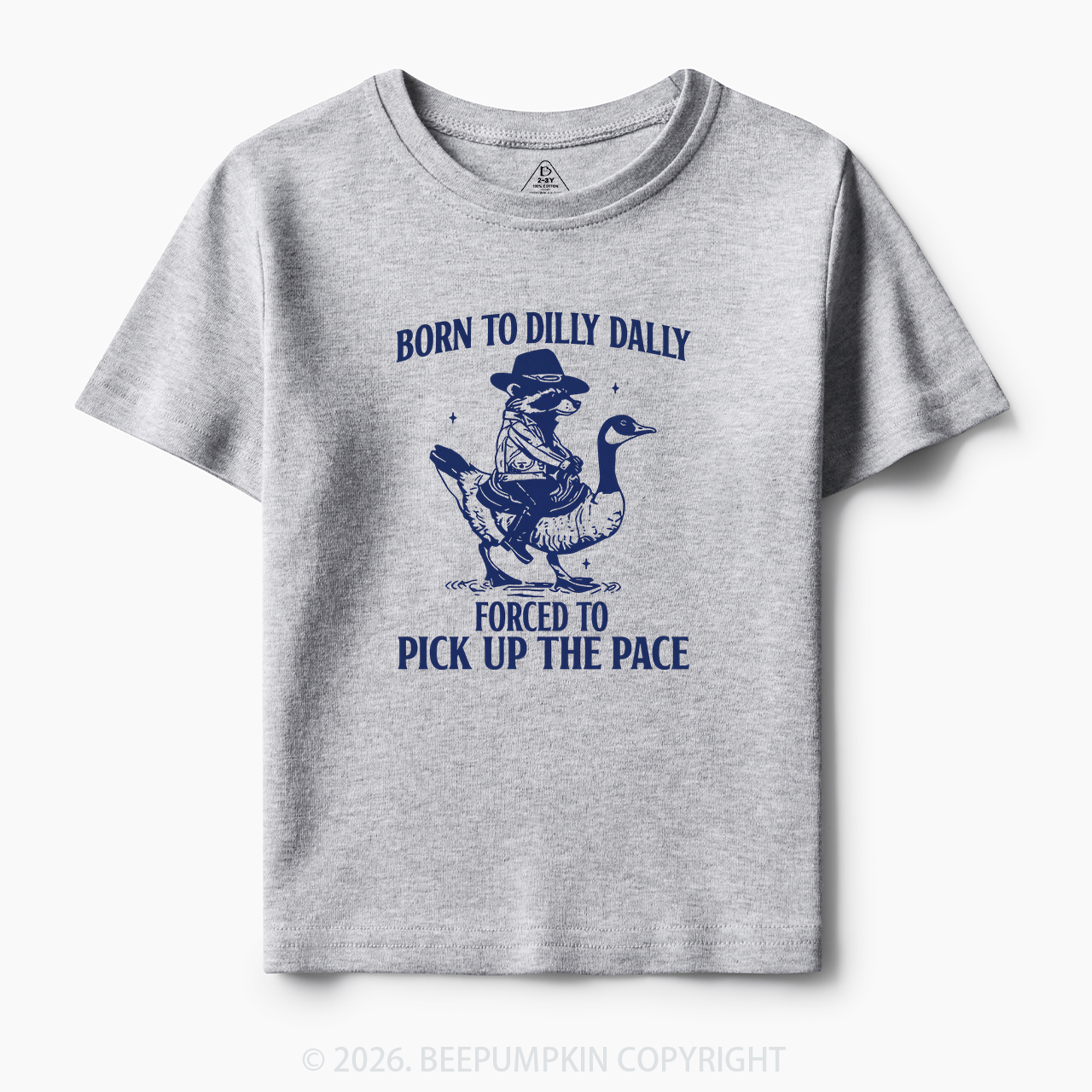 Born To Dilly Dally Retro Racoon Goose Toddler&Kid's Tees