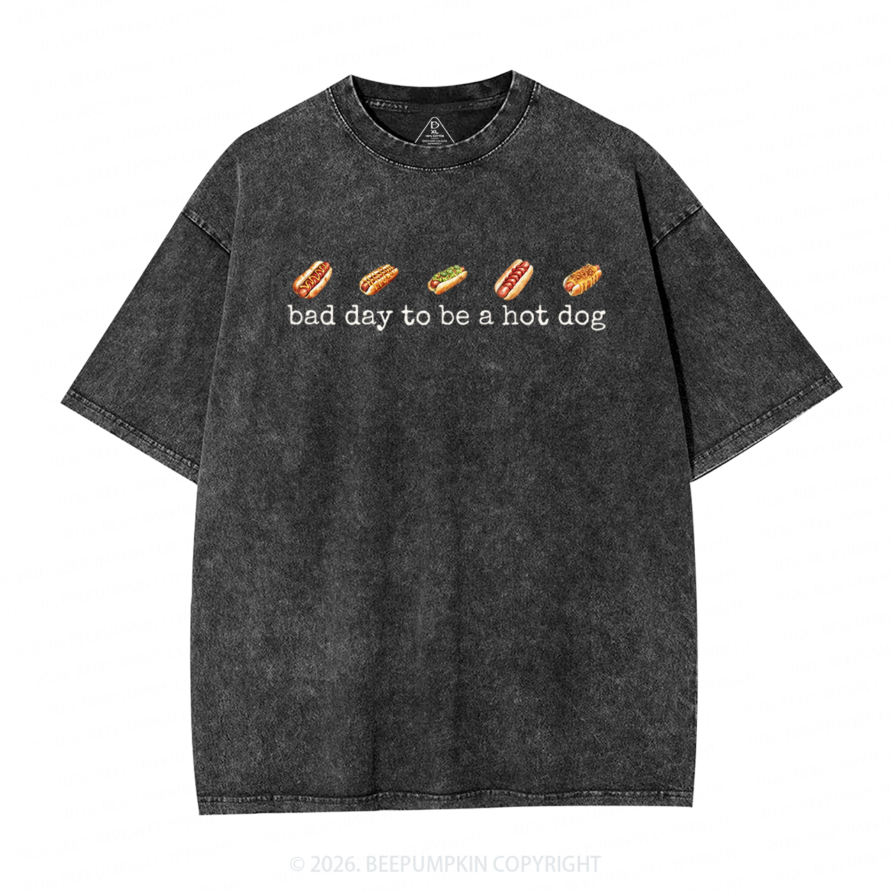 Bad Day to Be a Hot Dog Adult Washed T-Shirts