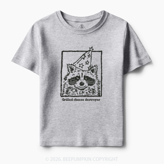Vintage Raccoon Funny Grilled Cheese Destroyer Toddler&Kid's Tees