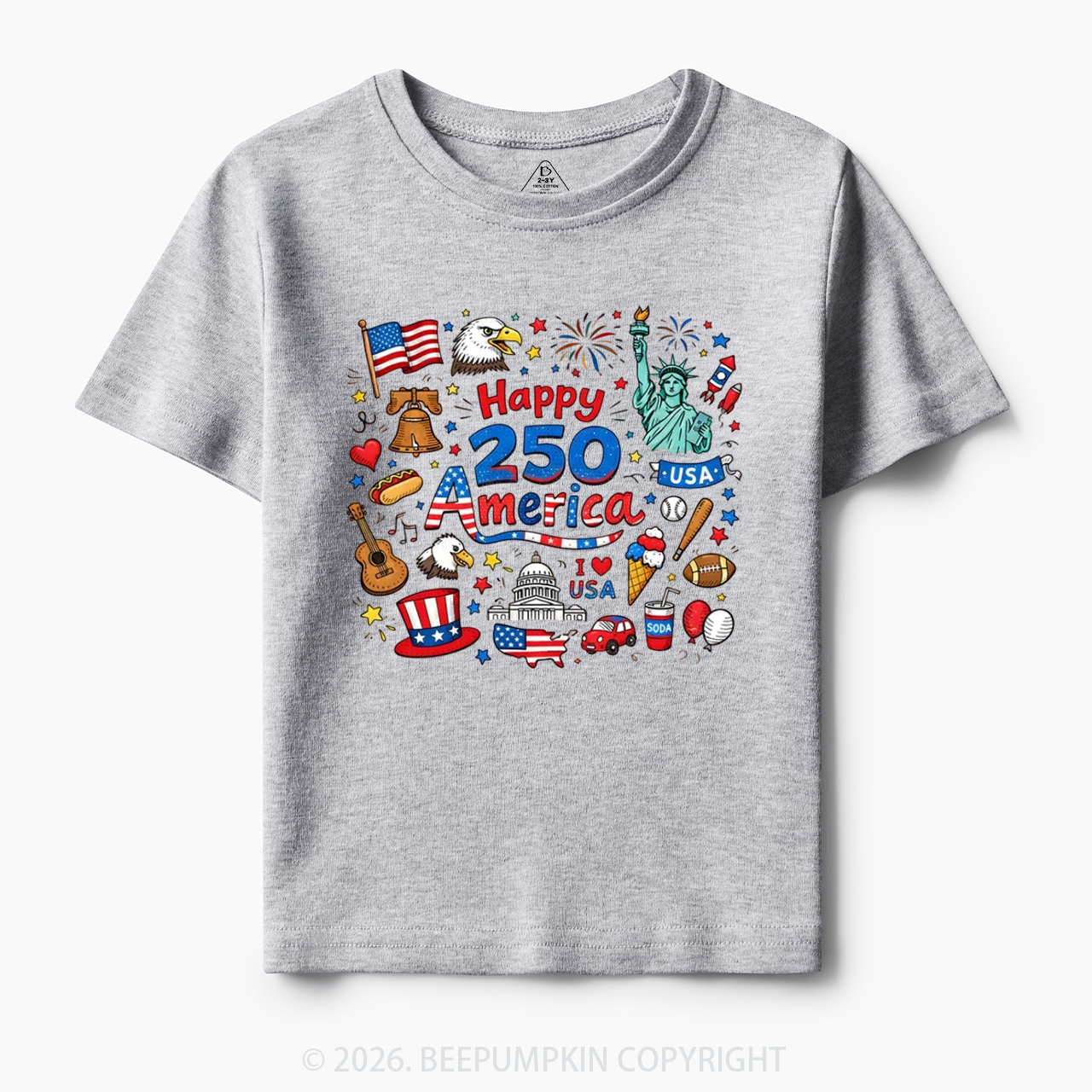 Happy 250 America Toddler&Kid's Tees