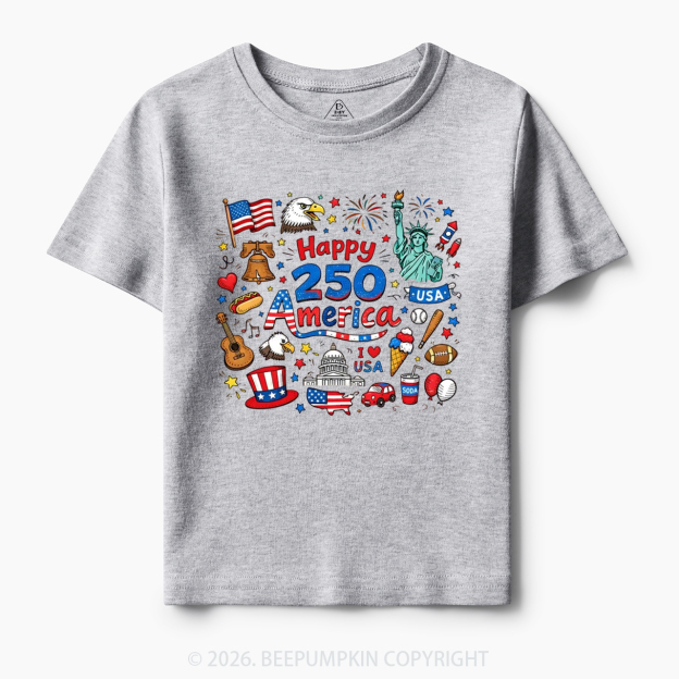Happy 250 America Toddler&Kid's Tees